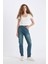 Comfort Mom Yüksek Bel Uzun Jean Yıkamalı Pantolon D4302AX24AU 11