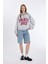 Coool Oversize Geniş Kalıp Yarım Fermuarlı Baskılı Kalın Sweatshirt D4762AX24AU 11