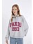Coool Oversize Geniş Kalıp Yarım Fermuarlı Baskılı Kalın Sweatshirt D4762AX24AU 12