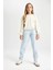 Kız Çocuk Standart Fit Beli Paçası Lastikli Basic Düz Jogger Eşofman Altı D3206A824WN 7