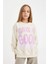 Kız Çocuk Oversize Geniş Kalıp Bisiklet Yaka Baskılı Sweatshirt D2880A824WN 7