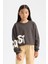 Kız Çocuk Bisiklet Yaka Baskılı Sweatshirt D2882A824WN 6