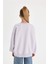 Kız Çocuk Oversize Geniş Kalıp Bisiklet Yaka Baskılı Sweatshirt D2880A824WN 12