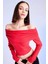 Fitted Vücuda Oturan Omzu Açık Fitilli Kaşkorse Kırmızı Uzun Kollu Tişört D4755AX24AU 9