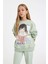 Kız Çocuk Oversize Geniş Kalıp Bisiklet Yaka Baskılı Sweatshirt D2880A824WN 9