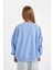 Kız Çocuk Oversize Geniş Kalıp Bisiklet Yaka Baskılı Sweatshirt D2880A824WN 12
