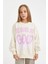 Kız Çocuk Oversize Geniş Kalıp Bisiklet Yaka Baskılı Sweatshirt D2880A824WN 9