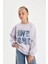 Kız Çocuk Oversize Geniş Kalıp Bisiklet Yaka Baskılı Sweatshirt D2880A824WN 7