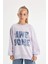 Kız Çocuk Oversize Geniş Kalıp Bisiklet Yaka Baskılı Sweatshirt D2880A824WN 9
