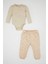Kız Bebek 2'li Takım Twill Baskılı Uzun Kollu Çıtçıtlı Body Beli Lastikli Desenli Alt 7