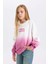 Kız Çocuk Oversize Geniş Kalıp Bisiklet Yaka Degrade Baskılı Sweatshirt D2887A824WN 9