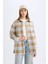 Relax Fit Gömlek Yaka Kareli Flanel Uzun Kollu Gömlek Tunik D4774AX24AU 9