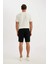Regular Fit Cepli Jakarlı Basic Düz Şort D5107AX24SM 12