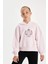 Kız Çocuk Oversize Geniş Kalıp Kapüşonlu İşlemeli Sweatshirt D2885A824WN 6