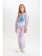 Kız Çocuk Disney Lilo & Stitch Beli Lastikli Standart Fit Jogger Eşofman Altı D3224A824WN 8
