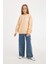 Kız Çocuk Oversize Geniş Kalıp Bisiklet Yaka Sırt Baskılı Sweatshirt D3805A824WN 8