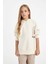 Kız Çocuk Oversize Geniş Kalıp Sırt Baskılı Kapüşonlu Sweatshirt D2881A824WN 10