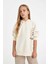 Kız Çocuk Oversize Geniş Kalıp Sırt Baskılı Kapüşonlu Sweatshirt D2881A824WN 11