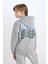 Erkek Çocuk Gri Kapüşonlu Sırt Baskılı Sweatshirt D3049A824WN 7