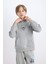 Erkek Çocuk Gri Kapüşonlu Sırt Baskılı Sweatshirt D3049A824WN 10
