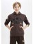 Erkek Çocuk Baskılı Kapüşonlu Kanguru Cepli Sweatshirt D3055A824WN 10