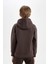 Erkek Çocuk Baskılı Kapüşonlu Kanguru Cepli Sweatshirt D3055A824WN 12