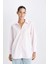 Oversize Geniş Kalıp Basic Düz Oxford Uzun Kollu Gömlek C4597AX24AU 9