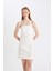 Straplez Bengalin Beyaz Mini Elbise D4193AX24HS 9