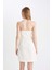 Straplez Bengalin Beyaz Mini Elbise D4193AX24HS 12