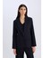 Oversize Geniş Kalıp Ceket Yaka Düğmeli Basic Düz Blazer Ceket D4446AX24AU 9