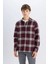 Regular Fit Kareli Oduncu Flanel Uzun Kollu Gömlek S9275AZ24AU 9