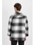 Siyah Relax Fit Polo Yaka Kareli Oduncu Flanel Uzun Kollu Gömlek Ceket D4281AX24AU 12