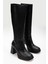 Tilbe Topuklu Deri Çizme Siyah 4
