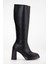 Tilbe Topuklu Deri Çizme Siyah 5