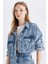 Crop Düğmeli Denim Ceket D4196AX24AU 6