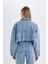 Crop Düğmeli Denim Ceket D4196AX24AU 11