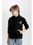 Erkek Çocuk Baskılı Kapüşonlu Siyah Sweatshirt D3032A824WN 7