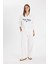 Wide Leg Geniş Bol Paça Eşofman Altı Beli Lastikli Cepli Basic Düz D3759AX24AU 7