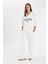 Wide Leg Geniş Bol Paça Eşofman Altı Beli Lastikli Cepli Basic Düz D3759AX24AU 8