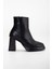 Belinda Platform Topuk Deri Bot Siyah 4