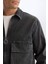 %100 Pamuk Relax Fit Polo Yaka Fermuarlı Cepli Yıkamalı Denim Ceket D5092AX24AU 14