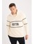 Relax Fit Dik Yaka Fermuarlı Baskılı Kalın Sweatshirt D4714AX24AU 8