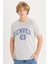 %100 Pamuk Regular Fit Bisiklet Yaka Baskılı Kısa Kollu Tişört D5576AX25SP 6