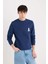 New Regular Fit Bisiklet Yaka Baskılı Kalın Sweatshirt D3670AX24AU 10