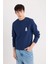 New Regular Fit Bisiklet Yaka Baskılı Kalın Sweatshirt D3670AX24AU 12