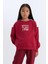 Kız Çocuk Relax Fit Bisiklet Yaka Baskılı İçi Yumuşak Tüylü Okul Sweatshirt D4274A824WN 8