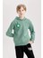 Erkek Çocuk Yeşil NBA Boston Celtics Kapüşonlu Sırt Baskılı Sweatshirt D3124A824AU 9