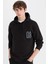 Relax Fit Kapüşonlu Baskılı Kalın Sweatshirt D4716AX24AU 6
