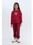 Kız Çocuk Relax Fit Bisiklet Yaka Baskılı İçi Yumuşak Tüylü Okul Sweatshirt D4274A824WN 9