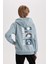 Erkek Çocuk NBA New York Knicks Kapüşonlu Sırt Baskılı Sweatshirt D3142A824AU 6